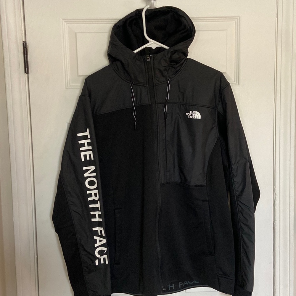 North Face Black Windbreaker/Front Zip Jacket - size L